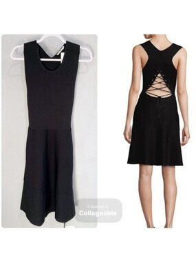 A.L.C Lace Up Feminine Black Dress Whimsigoth  Cocktail Party Quiet Luxury
